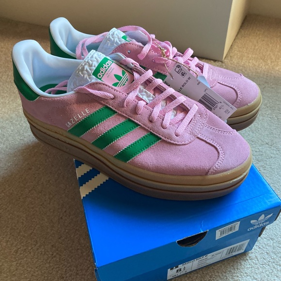 SOLD! Adidas Women's Gazelle Bold Platform Sneakers True Pink Green - Size 8.5 - Picture 10 of 13